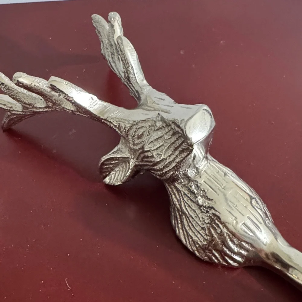 Metal Wall Mounted Deer Head Coat Hooks Lot Set of 2 Pieces Stag Hook